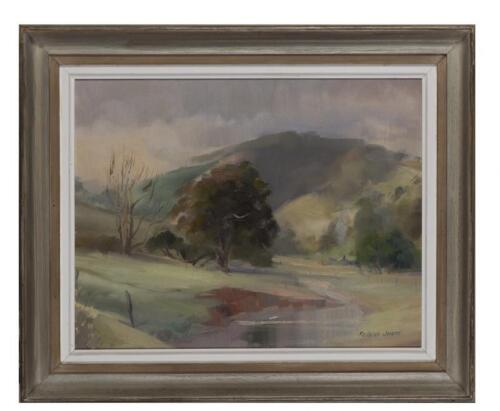 RODERICK JERARD, Late Afternoon Yarram, oil on board, signed lower right: Rodrick Jerard, 37 x 47cm