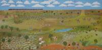 CORA MERUNTJO (BORN 1940), The Railway Line 2014, synthetic polymer on linen, 59 x 120cm