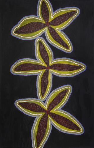 RHONDA PLUMMER, Bush Cashew Nuts, synthetic polymer on canvas, 85 x 33cm