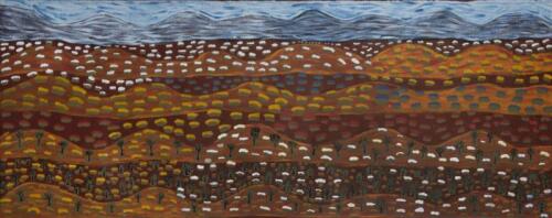 WITJITI GEORGE , Untitled 2011, synthetic polymer on linen, 61 x 153cm