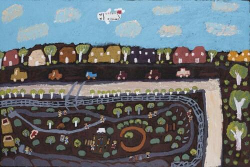 ANNA SEVEN, Olive Pink Botanic Gardens, synthetic polymer on linen, 60 x 90cm