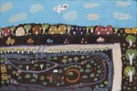 ANNA SEVEN, Olive Pink Botanic Gardens, synthetic polymer on linen, 60 x 90cm