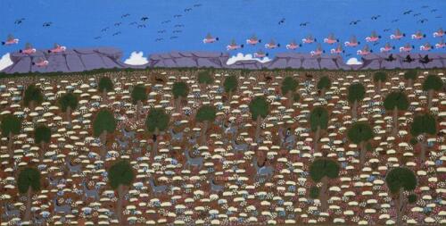MARIE SHILLING, Donkeys 2008, synthetic polymer on Linen, 46 x 91cm