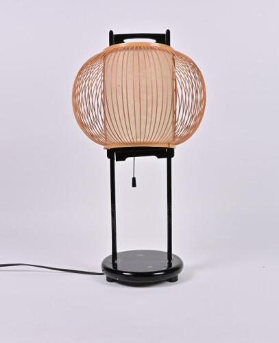 LAMP: A Japanese black lacquer table lamp, 48cm high