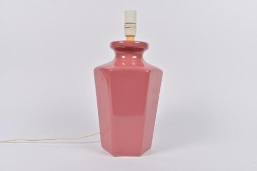 LAMP: A dusty pink ceramic table lamp, 37cm high