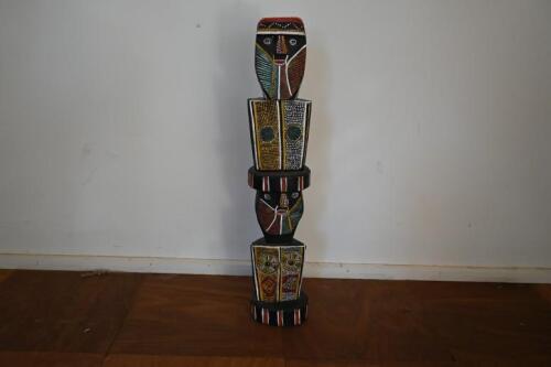 INDIGENOUS ARTIFACTS: A Tiwi handpainted ancestral figure totem, 71cm high