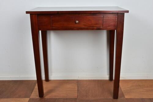TABLE: A contemporary Sheraton style single drawer side table, 70cm high, 69.5cm wide, 39cm deep