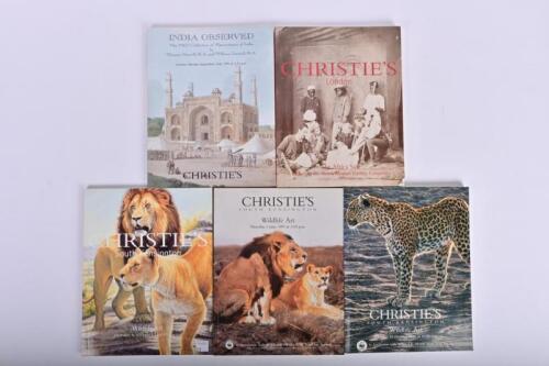 WILDLIFE: A collection of Christie's auction catalogues featuring wildlife art, Africa and Indian watercolours