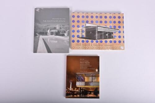 ARCHITECTURE: A book featuring the Jean Prouve 'Tropical House' sealed in plastic, auction catalogue including the Prouve house and auction catalogue for the Richard Neutra 'The Kaufmann House'