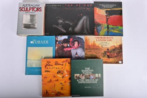 ART: A collection of art books featuring Australian Sculptors, Ken Done, Exile and Emigrants, Turner, The Barbizon School, The Rural and Industries Bank of Western Australia, Thornburn's Landscape and Bill Henson