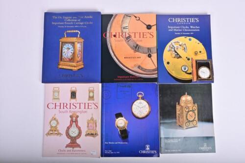 CLOCKS: A collection of Christie's auction catalogues including clocks, barometers and watches, one hard cover.