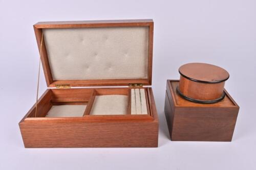 AUSTRALIAN TIMBER BOXES: A collection three Australian timber boxes including Myrtle, Jarrah Houn Pine, and birdseye Ash