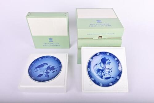 ROYAL COPENHAGEN: A collection of five Royal Copenhagen animal mother series from 1982 to 1986, all boxed, 15cm diameter