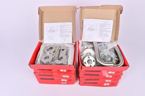 DOOR FURNITURE: A set of eight stainless steel lever handles