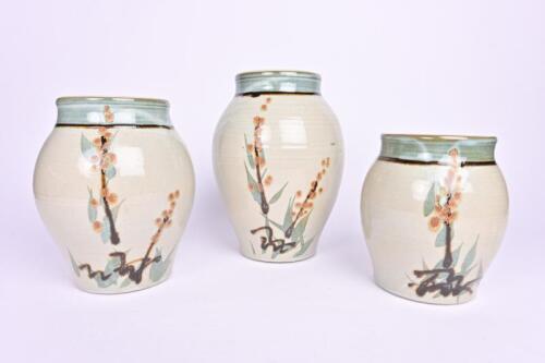 POTTERY: A graduated set of three vases, stamped to base: Black Dog Creek Pottery KD, the largest 21cm high