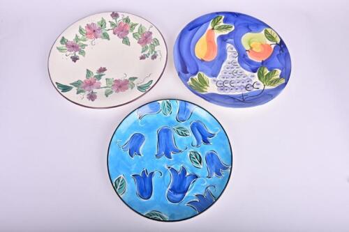 PLATERS: Three large platers, one Italian, largest 37.5 diameter
