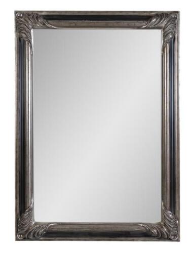MIRROR: A silvered and black painted mirror, 107 x 77cm