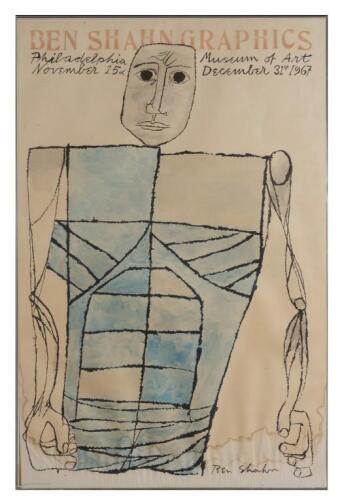 POSTERS: Exhibition poster -Ben Shahn (American, 1898&ndash;1969) Philadelphia Museum of Art, November 15th - December 31st 1967, colour offset lithograph, 115 x 75cm