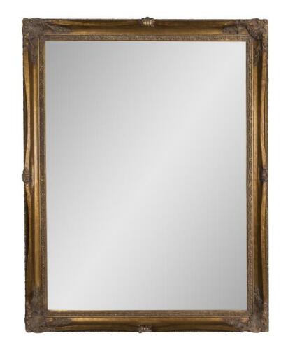 A large giltwood overmantel mirror, 141 x 110cm