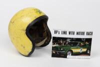 HELMET: Bryan Thomson&rsquo;s 1960s yellow open face helmet which was used extensively during the mid-late 1960s