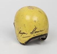 HELMET: Bryan Thomson&rsquo;s 1960s yellow open face helmet which was used extensively during the mid-late 1960s - 2