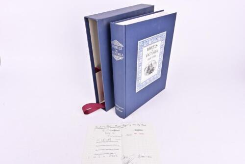 VICTORIA: 'WHEELS IN VICTORIA 1824-1984' limited edition blue cloth hardcover book signed by editors Harold Paynting and Malcolm Grant