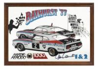 BATHURST 1/2 VICTORY': A rare original BATHURST 77' mirror. Alan Hamilton signature