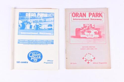 ORAN PARK: Two 1975 Oran Park Official Programmes. 'ORAN PARK International Raceway - National Meeting, 22nd June, 1975' Official Programme