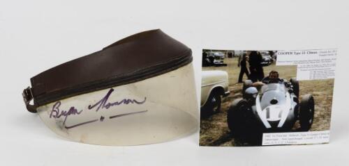 VISOR: Bryan Thomson&rsquo;s early 1960s leather and Perspex visor, as used on his open-faced helmet in the Cooper-Climax T51 from 1962.