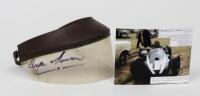 VISOR: Bryan Thomson&rsquo;s early 1960s leather and Perspex visor, as used on his open-faced helmet in the Cooper-Climax T51 from 1962.