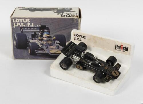 LOTUS: A 1:25 boxed scale model of Ronnie Peterson's Lotus JPS F1 #1 by Polistil "Politoy FX3"