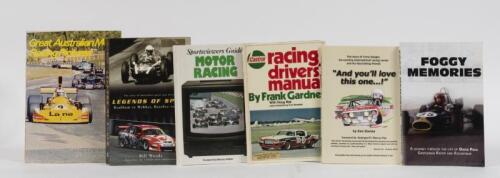 MOTORSPORT: Six books relating to motorsport, including 'FOGGY MEMORIES' by David Fogg, signed by David Fogg and dedicated to Bryan Thomson