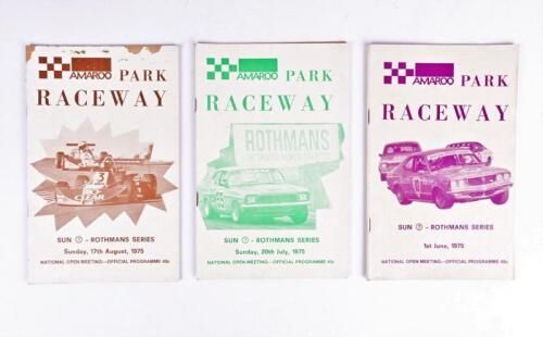 AMAROO PARK: Three 1975 Amaroo Park RACEWAY Official Programmes. ROTHMANS SERIES Official Programmes