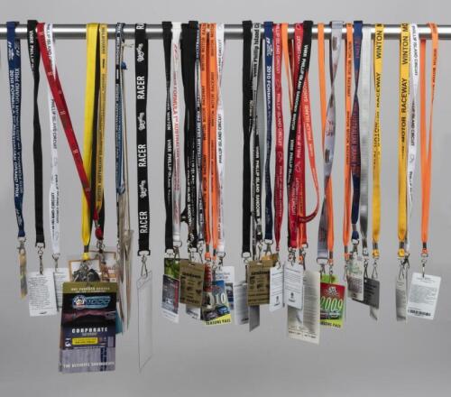 CAR RACING LANYARDS: Bryan Thomson&rsquo;s race lanyards from various meeting