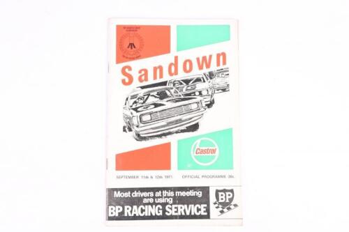 SANDOWN: A Sandown 1971 Manufacturers Championship (Castrol Trophy) September 11th & 12th 1971 Official Programme