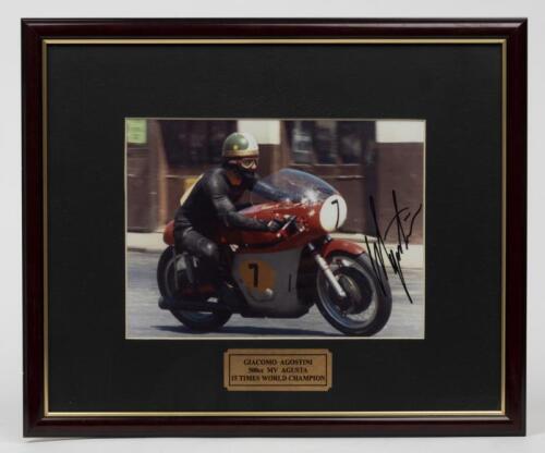 AGOSTINI: A photograph signed by Giacomo Agostini which Bryan Thomson had signed