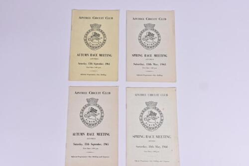 AINTREE: Four Aintree Circuit Club, Autumn and Spring Race Meeting Official Programmes from 1964, 1965 and 1968