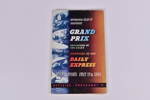 BRITISH GRAND PRIX: A July 17th 1954 British Grand Prix Official Programme
