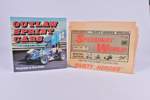SPRINT CARS: 'OUTLAW SPRINT CARS' hardcover book. Copy of June 1991 (No.6) 'SPEEDWAY WORLD' - Special Edition newspaper
