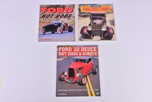 FORD HOT RODS: Three softcover books detailing Ford Hot Rods. 'FORD '32 DEUCE HOT RODS & HIBOYS' by Timothy Remus