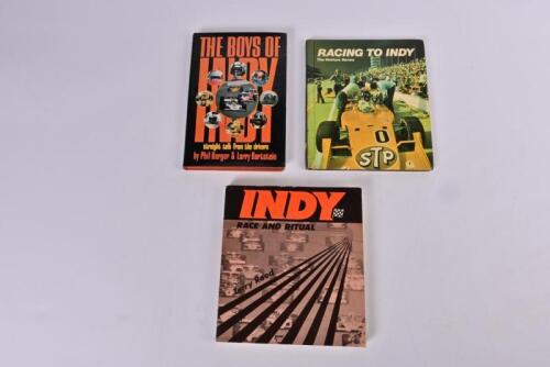 INDY: Three books detailing Indy 500 history. 'INDY - RACE AND RITUAL' softcover book by Terry Reed