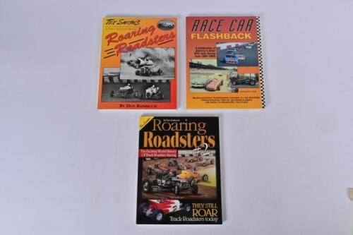 AMERICAN AUTO RACING: Three softcover books detailing American Auto Racing history. 'RACE CAR FLASHBACK', edited by John A.Gunnell