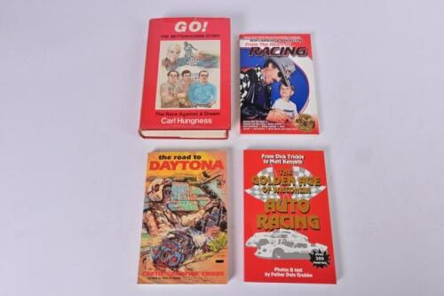 AMERICAN AUTO RACING: Four books detailing American Auto Racing history and drivers. 'the road to DAYTONA' softcover book by Curtis "CRAWFORD" Crider