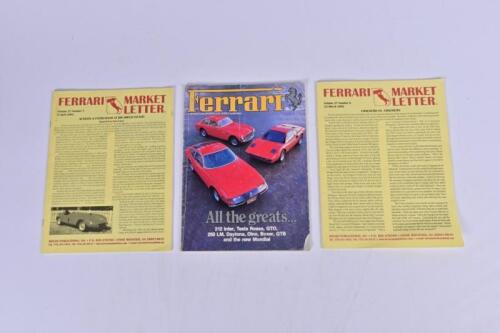 FERRARI: Three publications relating to Ferrari. 'FERRARI MARKET LETTER', Volume 27, numbers 6 & 7
