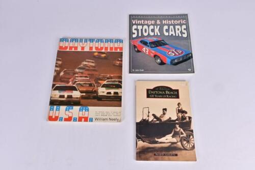 STOCK CARS: Three publications covering Stock Cars. 'DAYTONA U.S.A' softcover book by William Neely