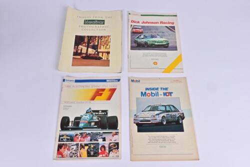 MOTORSPORTS: Four publications relating to motor sport. 'Dick Johnson Racing', 'Mobil - HDT', '1986 AUSTRALIAN GRAND PRIX GUIDE - Adelaide October 24-26' supplements as produced by modern Motor