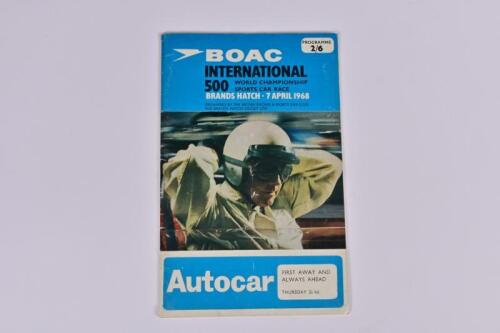 BRANDS HATCH: A 'BOAC INTERNATIONAL 500 World Championship Sports Car Race, Brands Hatch - 7 April 1968' Official Programme