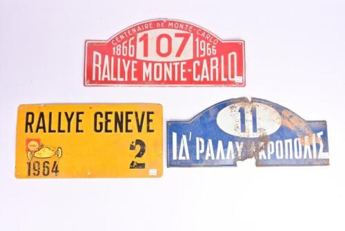 RALLY: Three 1960s metal commemorative rally plates aquired by Bryan Thomson in Europe