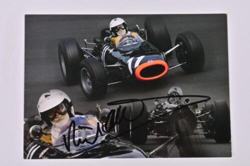 ATTWOOD: A colour picture of Richard Attwood driving a BRM P261. Signed by Richard Attwood
