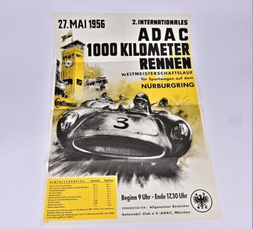 NURBURGRING: An original and superb '27.MAI 1956 ADAC 1000 KILOMETER RENNEN - Weltmeisterschaftslauf fur Sportswagen auf dem NURBURGRING' poster